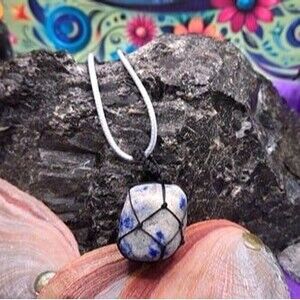 Lapis Lazuli Tumbled Gemstone Corded Pendant